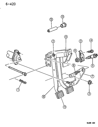 1994 Jeep Cherokee Clutch Pedal Diagram 1 - Thumbnail