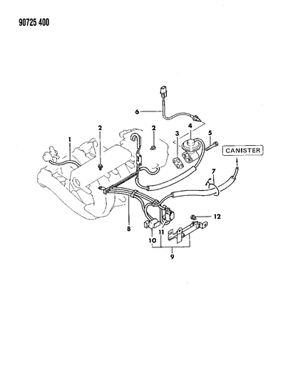 1990 Dodge Colt EGR System Diagram 3 - Thumbnail