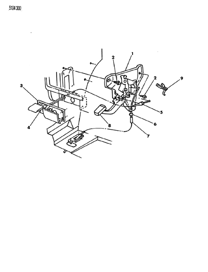 1985 Dodge Lancer Lever - Parking Brake Diagram 1 - Thumbnail