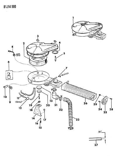 1985 Jeep Wrangler Switch, Thermal Vacuum, Us-49 States Diagram for J3237457