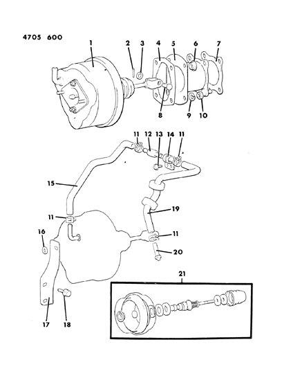 1984 Dodge Colt Booster, Power Brake Diagram 3 - Thumbnail