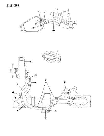 1986 Chrysler Town & Country Tube, W/Nut Return Hose, W/ (1.6L Engine) Diagram for 4333571