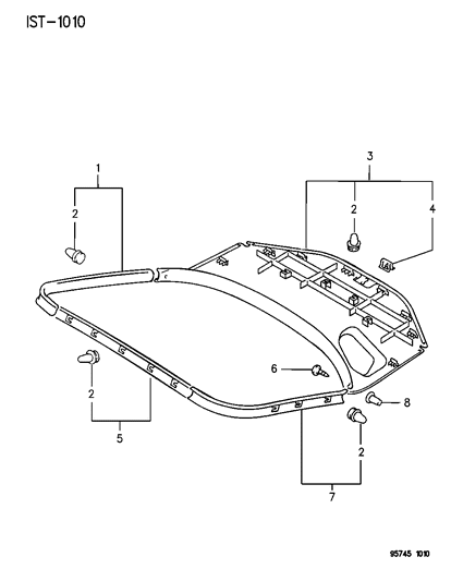 1996 Dodge Stealth Rear Shelf & Cargo Box Diagram 1 - Thumbnail
