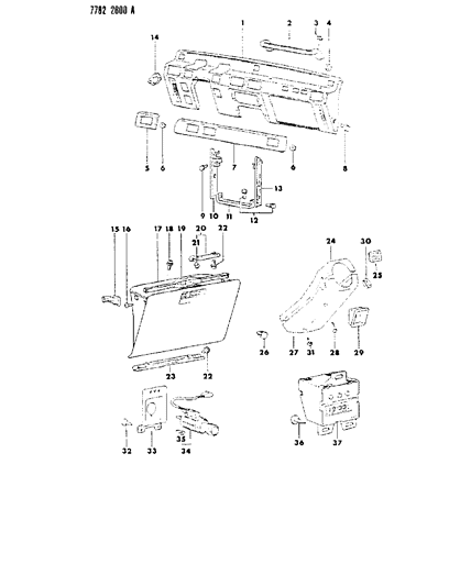 1987 Dodge Raider Stopper Diagram for MB244417
