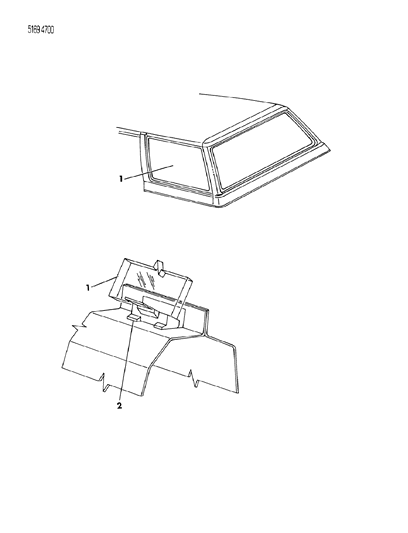 1985 Chrysler Executive Limousine Glass - Quarter Window Diagram 1 - Thumbnail