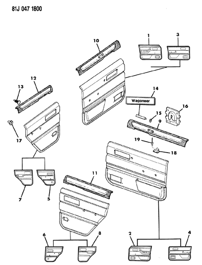 1986 Jeep Wagoneer Clip Diagram for 34201681