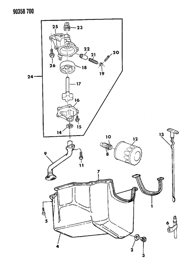 1993 Dodge Dakota Engine Oiling Diagram 2 - Thumbnail