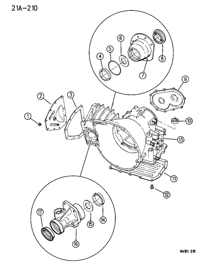 1994 Dodge Shadow Case , Extension And Solenoid And Retainer Diagram 1 - Thumbnail