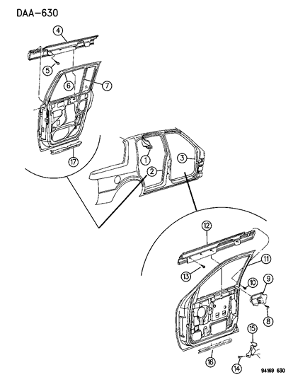 1994 Dodge Spirit Run Channel Diagram for 4719234