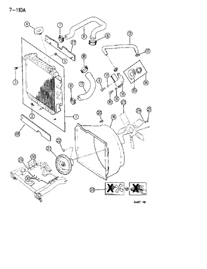 1995 Jeep Wrangler Radiator & Related Parts Diagram 2 - Thumbnail