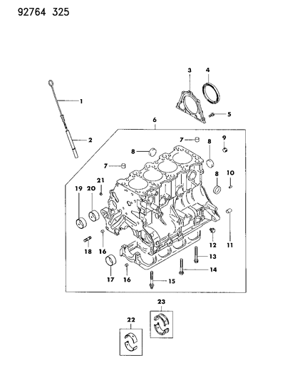 1993 Dodge Ram 50 Bolt, Crankshaft Bearing Cap Diagram for MD153368