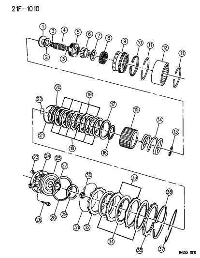1996 Jeep Grand Cherokee Clutch , Overdrive With Gear Train Diagram 2 - Thumbnail