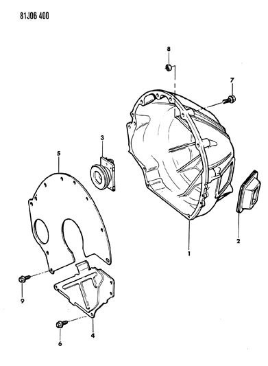1986 Jeep Wrangler Bellhousing & Cover Diagram 3 - Thumbnail