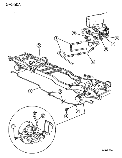 1994 Dodge Ram 2500 Lines & Hoses - Brake Diagram 1 - Thumbnail
