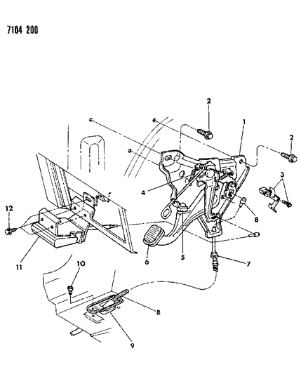 1987 Dodge Shadow Front Cable Diagram for 4294472