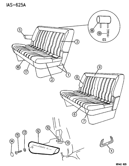 1995 Dodge Caravan Sleeve, Headrest , (European) Diagram for 4797717