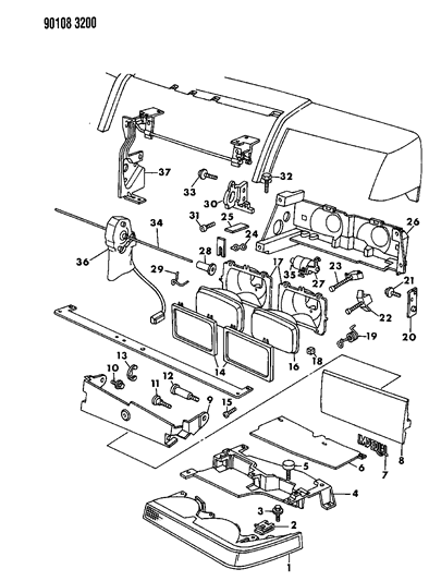 1990 Chrysler Imperial Lamps - Front Rotating Diagram 1 - Thumbnail