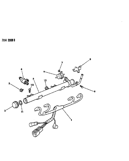 1987 Dodge Lancer Fuel Rail & Related Parts Diagram 3 - Thumbnail