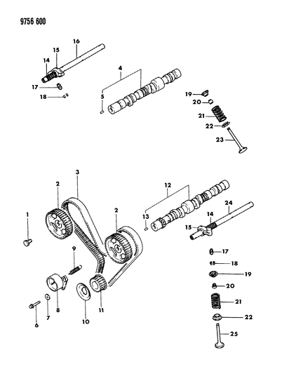 1989 Dodge Raider Camshaft & Valves Diagram 2 - Thumbnail