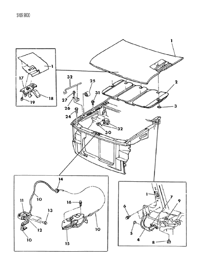 1985 Dodge Caravan Hood Diagram