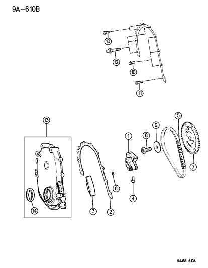 1995 Jeep Wrangler Timing Cover & Intermediate Shaft Diagram 1 - Thumbnail