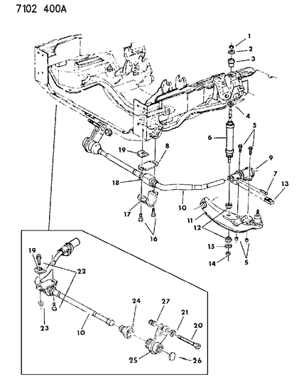 1987 Dodge Diplomat Suspension - Front Diagram 1 - Thumbnail