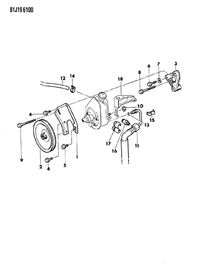 1986 Jeep Comanche Pump Mounting - Power Steering Diagram 3 - Thumbnail