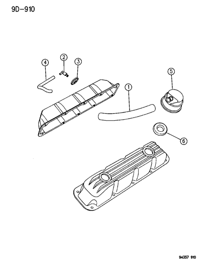 1994 Dodge Ram Wagon Crankcase Ventilation Diagram 2 - Thumbnail