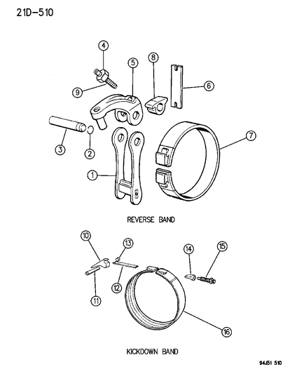 1994 Jeep Grand Cherokee Bands , Reverse & Kickdown With Linkage Diagram 2 - Thumbnail
