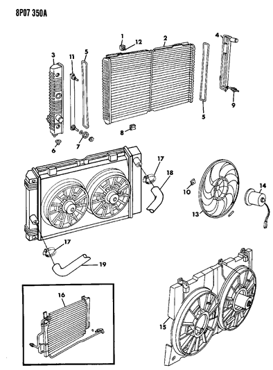 1992 Dodge Monaco Radiator & Related Parts Diagram 2 - Thumbnail