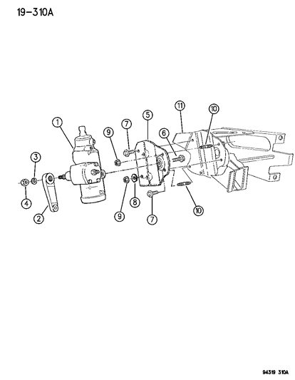 1994 Dodge Ram Wagon Gear & Mounting, Power Steering Diagram