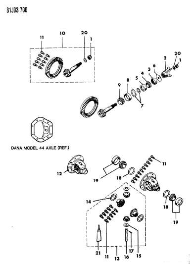 1986 Jeep Wrangler Differential & Gears Diagram 3 - Thumbnail