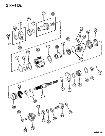 1996 Dodge Ram 1500 Sleeve, W/Transfer Case 52097890, 52097888, 52097526 Diagram for 4796909