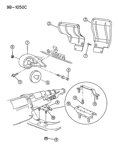 1996 Dodge Ram 1500 Rear Mount Diagram for 52058217