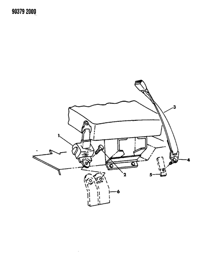1993 Dodge Ramcharger Belt, Seat Diagram for L712JT7