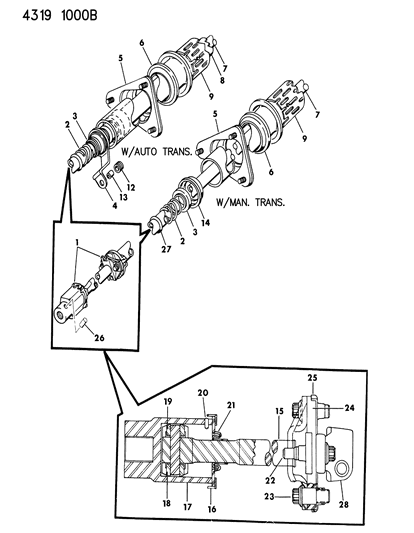 1984 Dodge D350 Column, Steering - Non-Tilt Lower Diagram 2 - Thumbnail