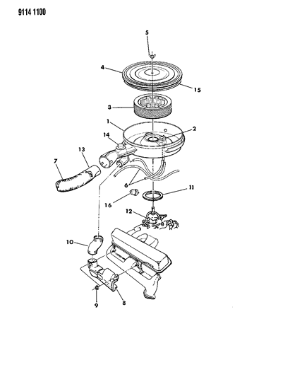 1989 Chrysler Fifth Avenue Air Cleaner Diagram 1 - Thumbnail