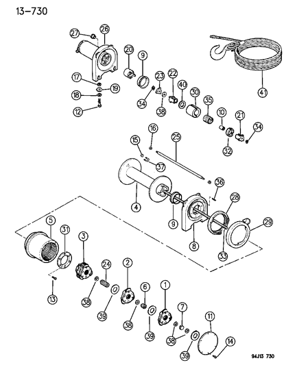 1994 Jeep Cherokee Nut, Hexagon, 3/8-16X.329 Diagram for S9418738