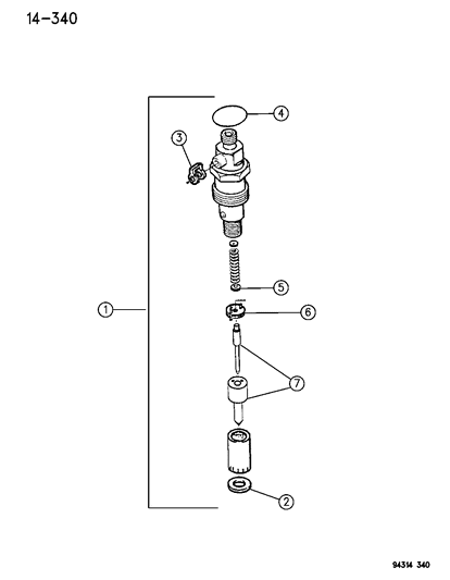 1995 Dodge Ram 1500 Seal, Injector Diagram for 4728042