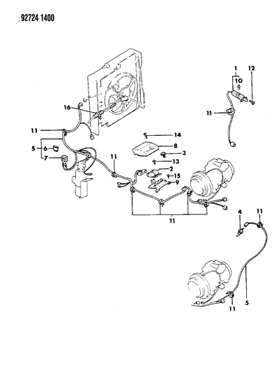 1994 Dodge Colt Wiring Harness of Heater & Air Conditioning Diagram 1 - Thumbnail