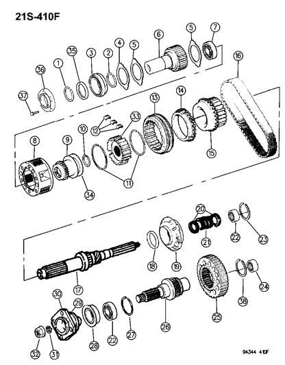 1994 Dodge Ram 2500 Gear Train of Transfer Case Model Diagram 2 - Thumbnail