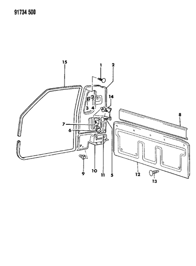 1991 Dodge Ram 50 Clip, Trim Diagram for MB828191