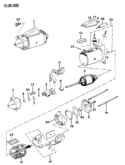 1986 Jeep J10 Starter & Mounting Diagram 3 - Thumbnail