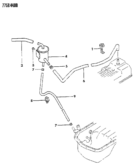 1987 Chrysler Conquest Oil Separator & Engine Breather Diagram 2 - Thumbnail