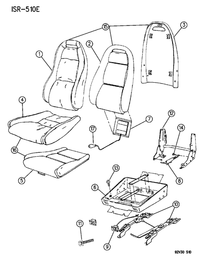 1996 Dodge Viper Cover, Cushion Diagram for MV27PD5