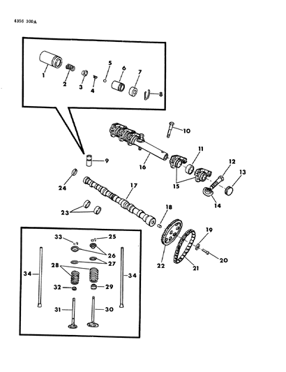 1984 Dodge W150 Intake Valve Diagram for 1947623