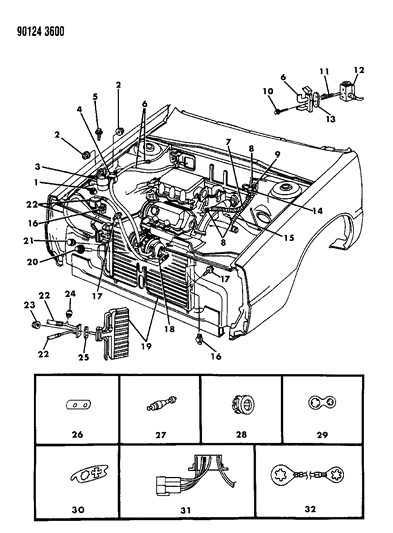 1990 Chrysler New Yorker Base Model Plumbing - A/C & Heater Diagram 1 - Thumbnail