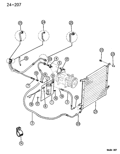 1995 Jeep Wrangler Condenser Diagram for 55036212