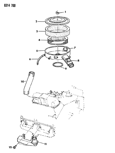 1989 Dodge Ram Wagon Air Cleaner Diagram 2 - Thumbnail