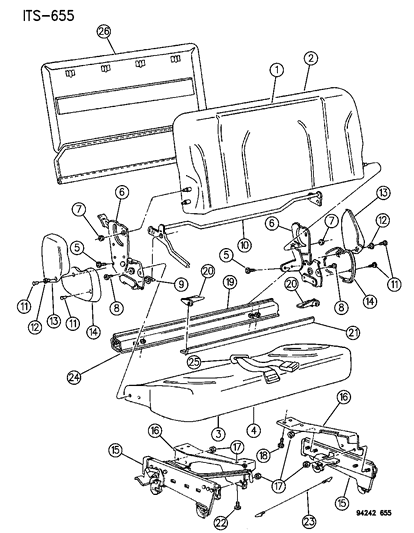 1994 Dodge Caravan Seat Belt, Inner Left (W/Tip) Diagram for HS71PF6